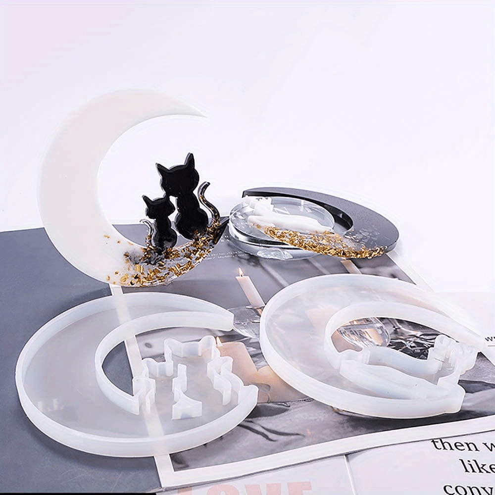 Silicone Resin Moulds Creative Moon Mold Resin Moon Cat Moon - Temu