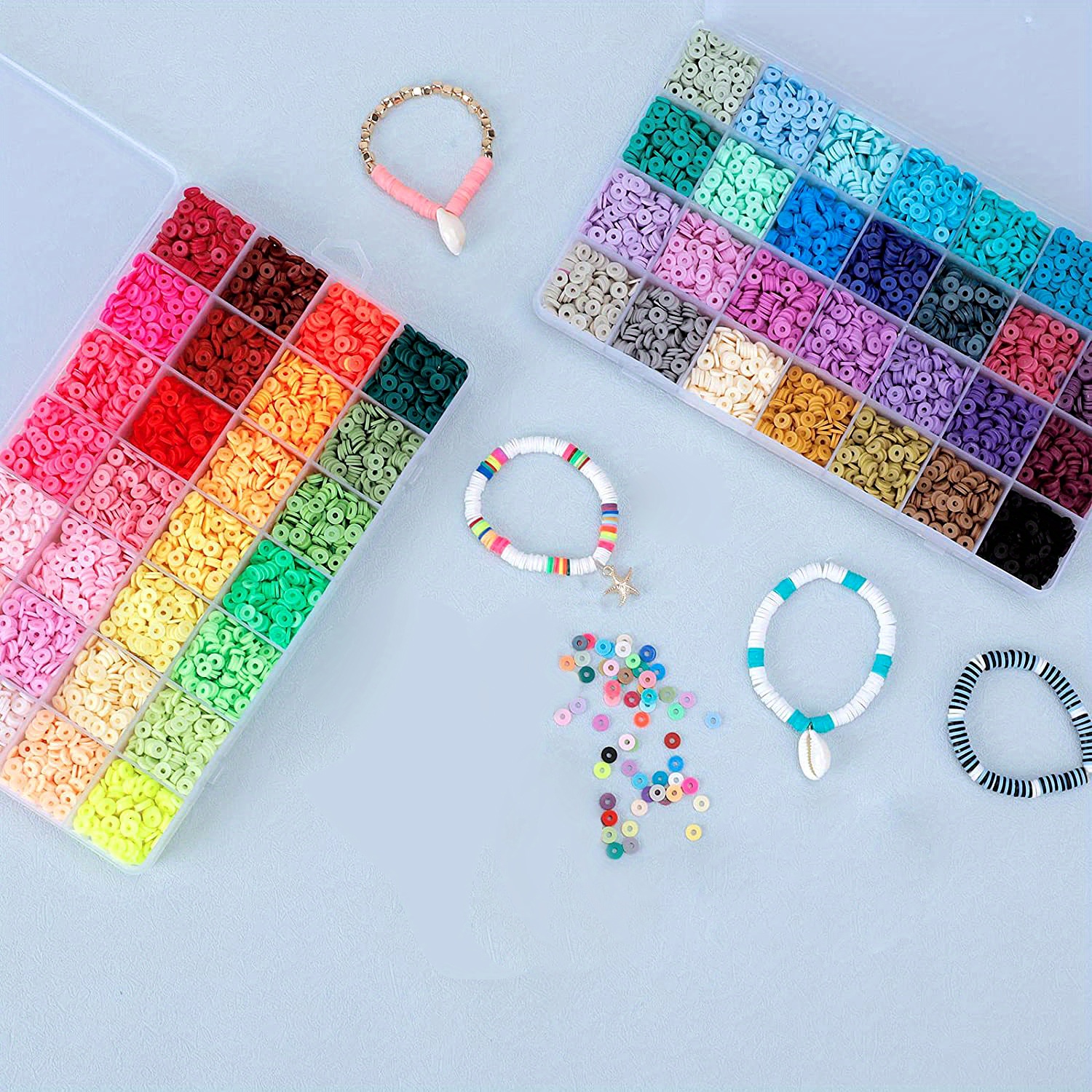  Deinduser Bracelet Making Kit with Stand - 28 Colors Clay Beads  for Bracelets, Jewelry Making