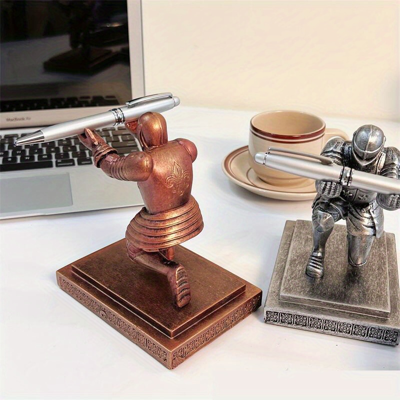  Ofiedx Executive Knight Pen Holder with a Pen Personalized Desk  Accessories Decor Home Office Cool Pen Stand Iron : Office Products