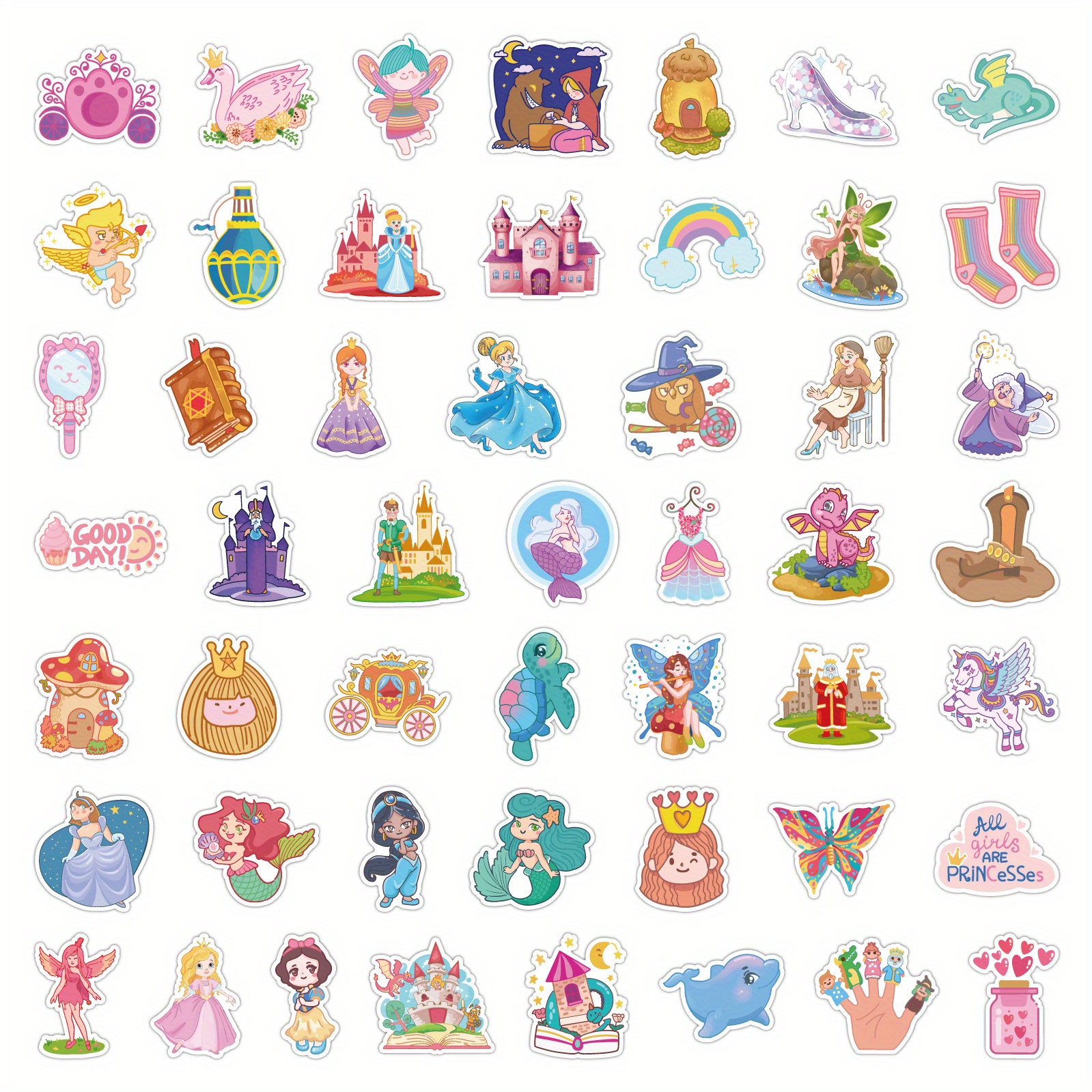 110pcs Mermaid Stickers Mermaid Princess Decals For Laptop Cups Water Bottles Mermaid Birthday