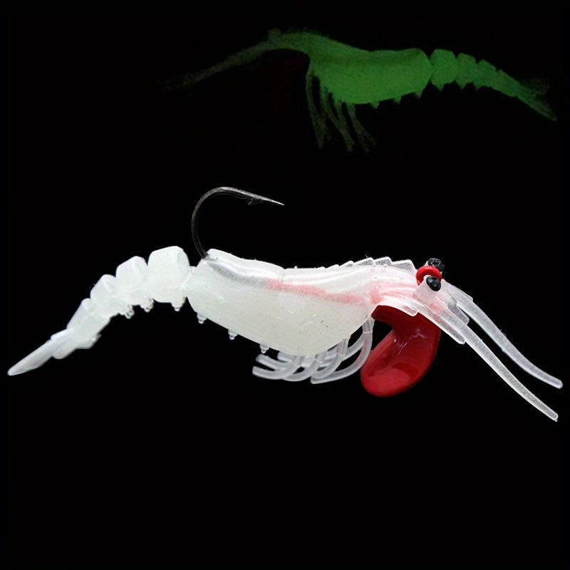 Lead Head Multi-jointed Shrimp Fishing Lure Luminous With Black