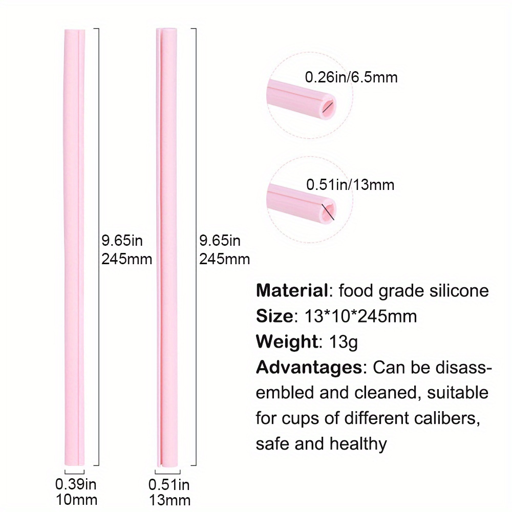 Silicone Straw Open Easy Clean Reusable Drink Temu