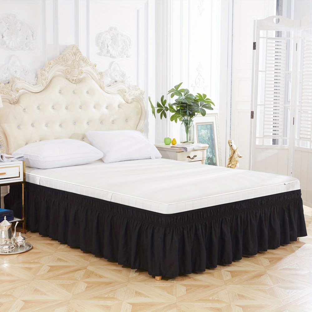 1pc   elastic bed skirt bed skirt soft bedding supplies lotus leaf   bed skirt comfortable     bed skirt for bedroom   details 8