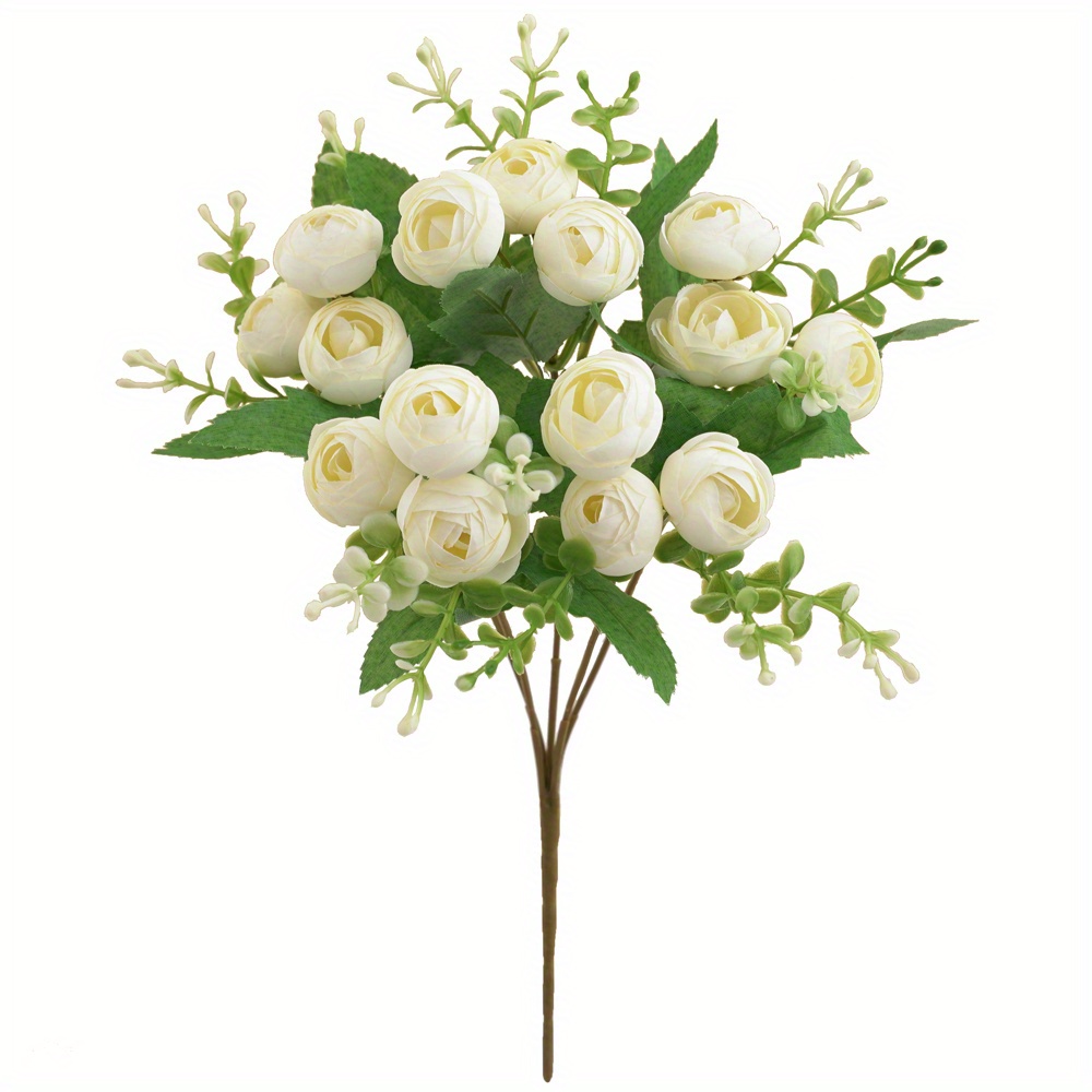 Image of 1pc Artificial Silk Flowers Ranunculus Asiaticus Bouquet,wedding Floral Creation,flower Arrangement ,home Kitchen Wedding Decorations