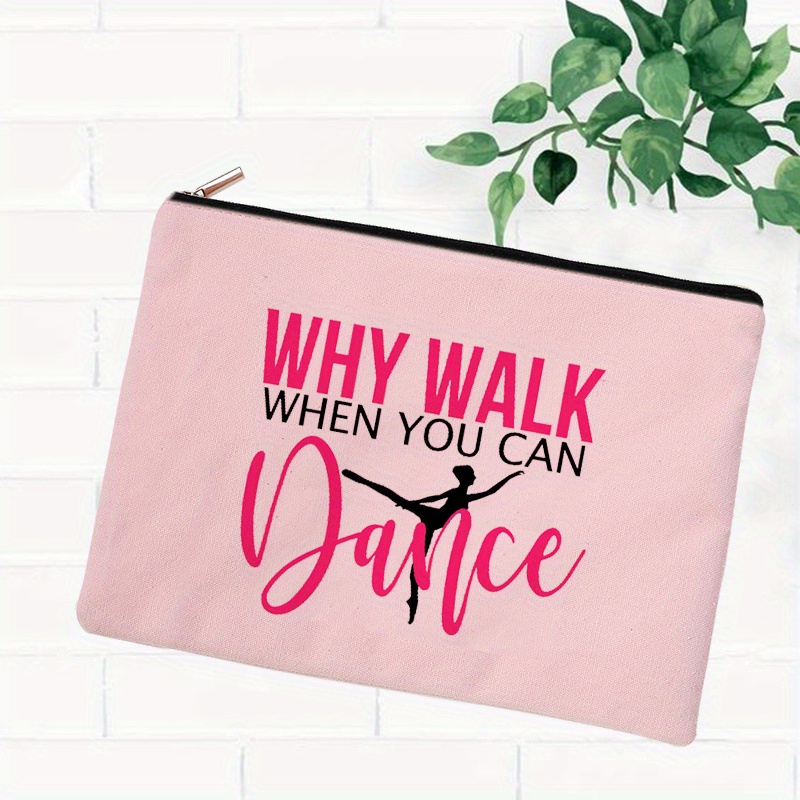 Letter Graphic Makeup Bag,Pink Zipper Storage Bag Cosmetic Bag