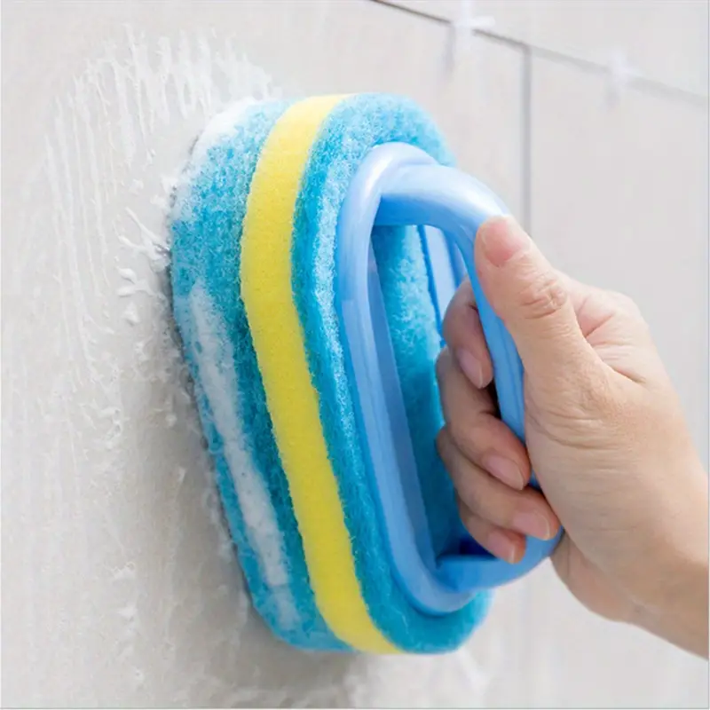 1pc kitchen sponge wipe with handle cleaning brush bathroom tile glass cleaning sponge thickening stain removal clean brush details 6