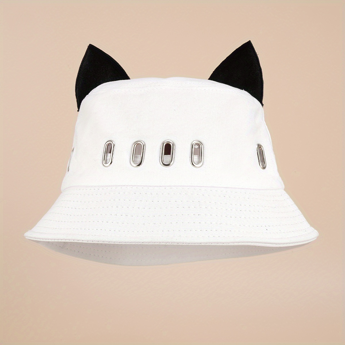 Y2k Hollow Cat Ears Bucket Hat Couple Hip Hop Casual Basin - Temu
