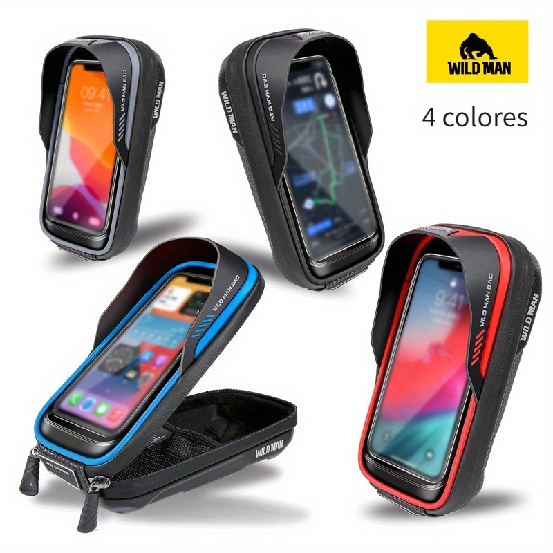 Bolsa De Cuadro De Bicicleta Delantera WILD MAN, Bolsa De Ciclismo  Impermeable, Funda De Teléfono Con Pantalla Táctil, Bolsa De Bicicleta De  Carcasa D