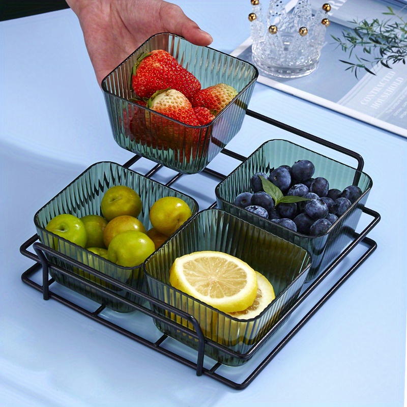 Transparent Dried Fruit Box Household Divider with Lid Sealed Fruit Plate  Acrylic Snack Parlor Nut Plate Living Room Fruit Plate