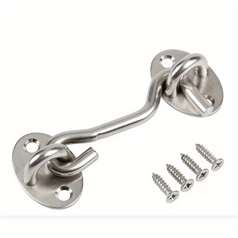 4 100mm Cabin Hook and Eye Latch Silent Lock Solid Brass Shed Door Gate  Catch Holder -  Norway