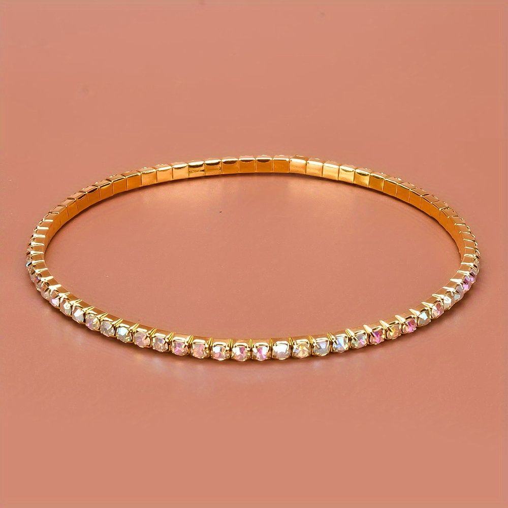 Rhinestone Claw Chain Single Anklet, Silver Plated