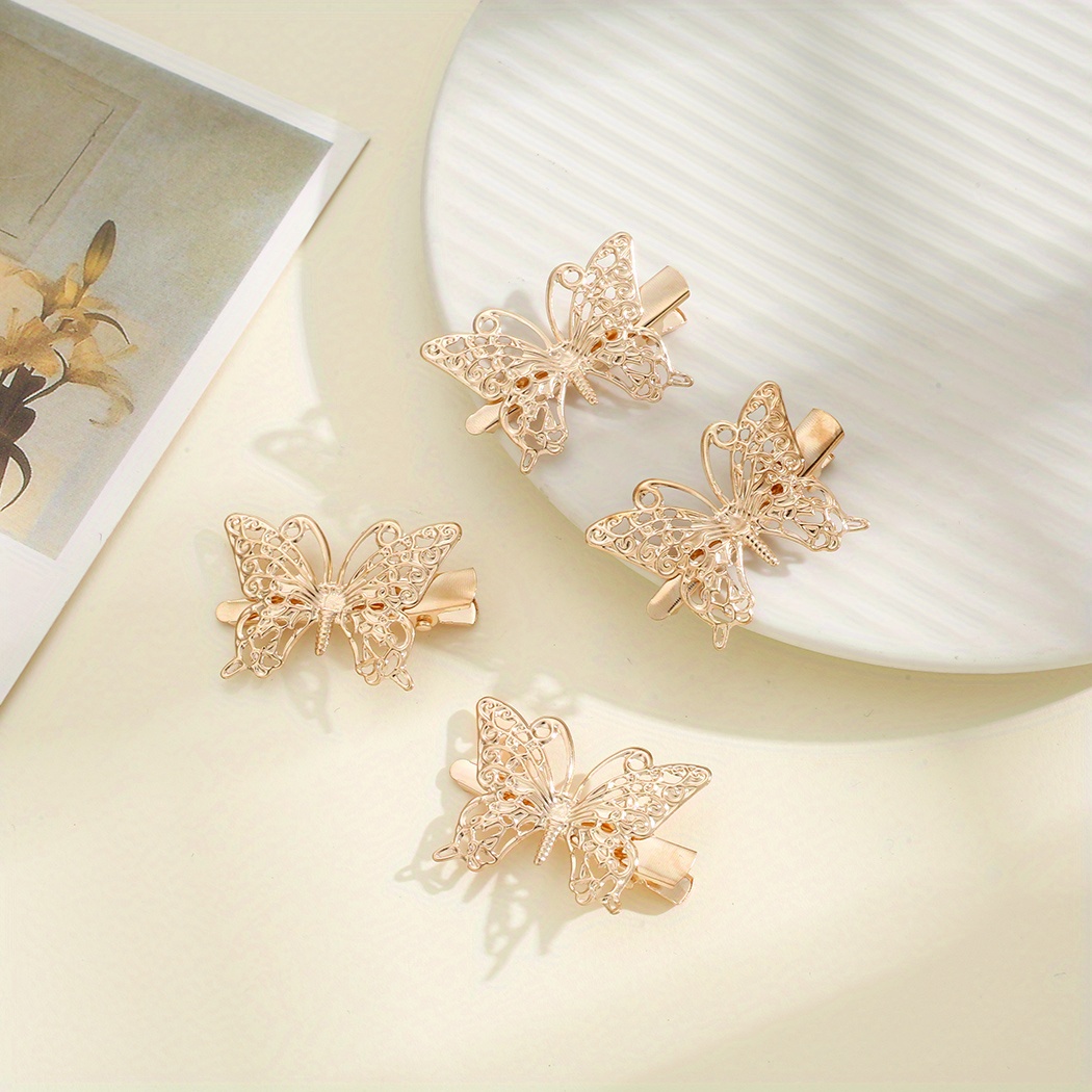 4pcs Cute Hair Clip - Stylish Alloy Insect Hair Accessory For Women