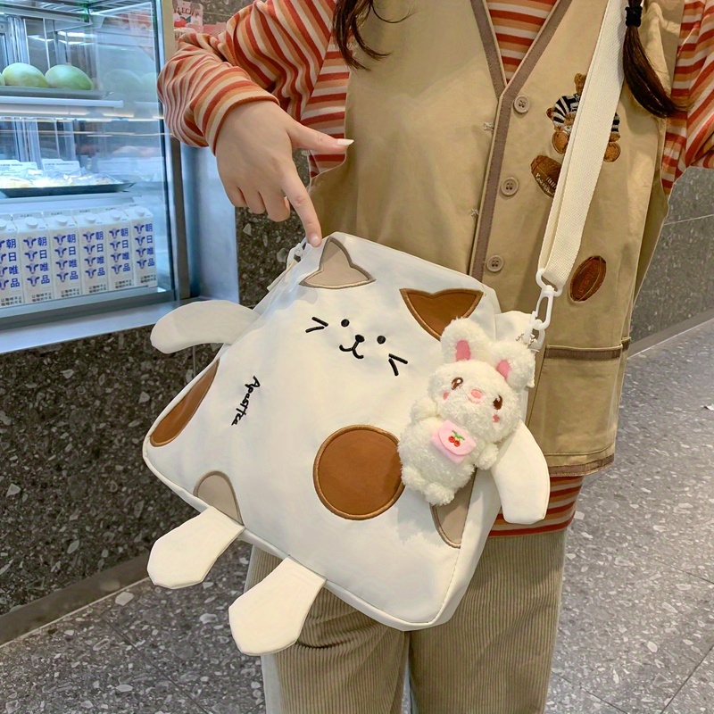 Cartoon Cat Design Crossbody Bag Kawaii Anime Shoulder Bag - Temu ...