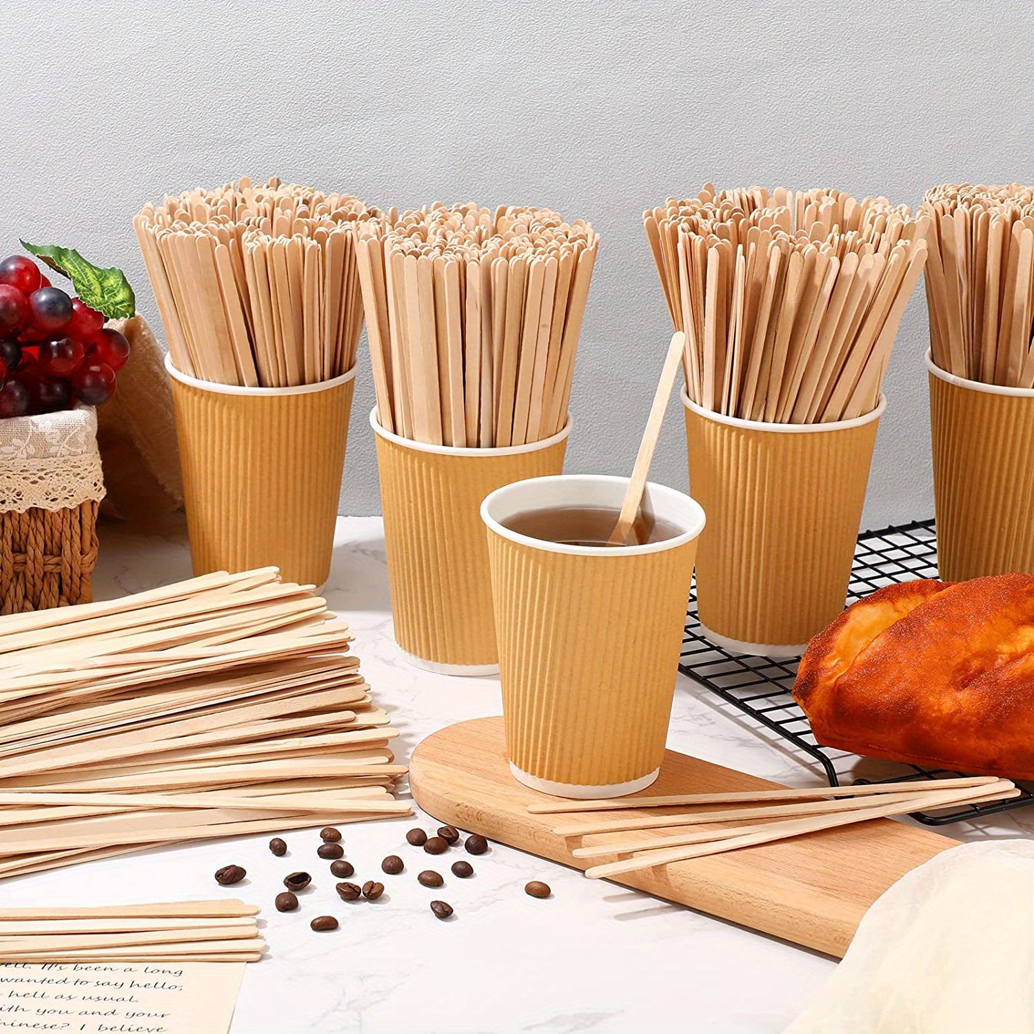 Wooden Coffee Stirrers 5.5 Wood Coffee Stir Sticks Disposable 500Pcs