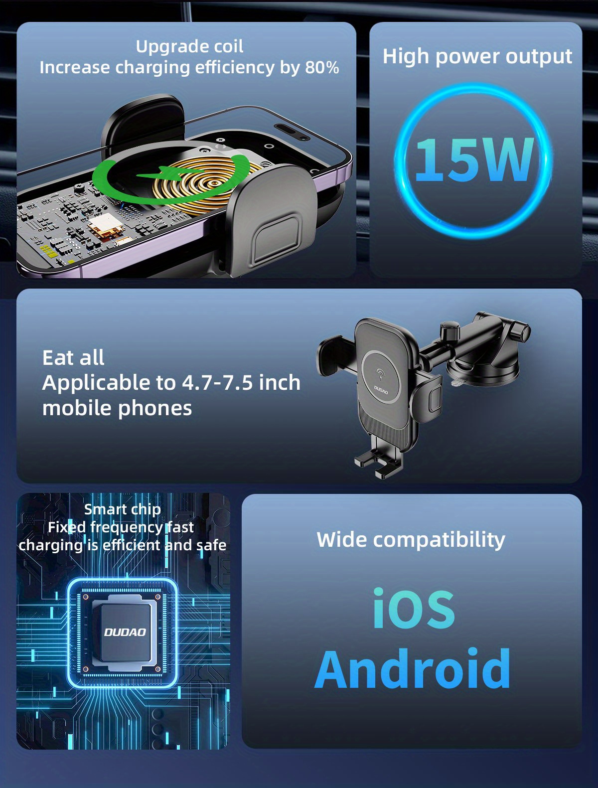DUDAO F3PRO+ 15W Support De Téléphone Portable Rétractable Pour