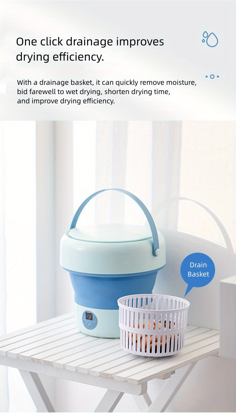 Joiena Portable Washing Machine Compact Foldable Mini Washer with Spin  Basket, LED Display-Small Washer for Baby Clothes, Underwear, Socks and  Small