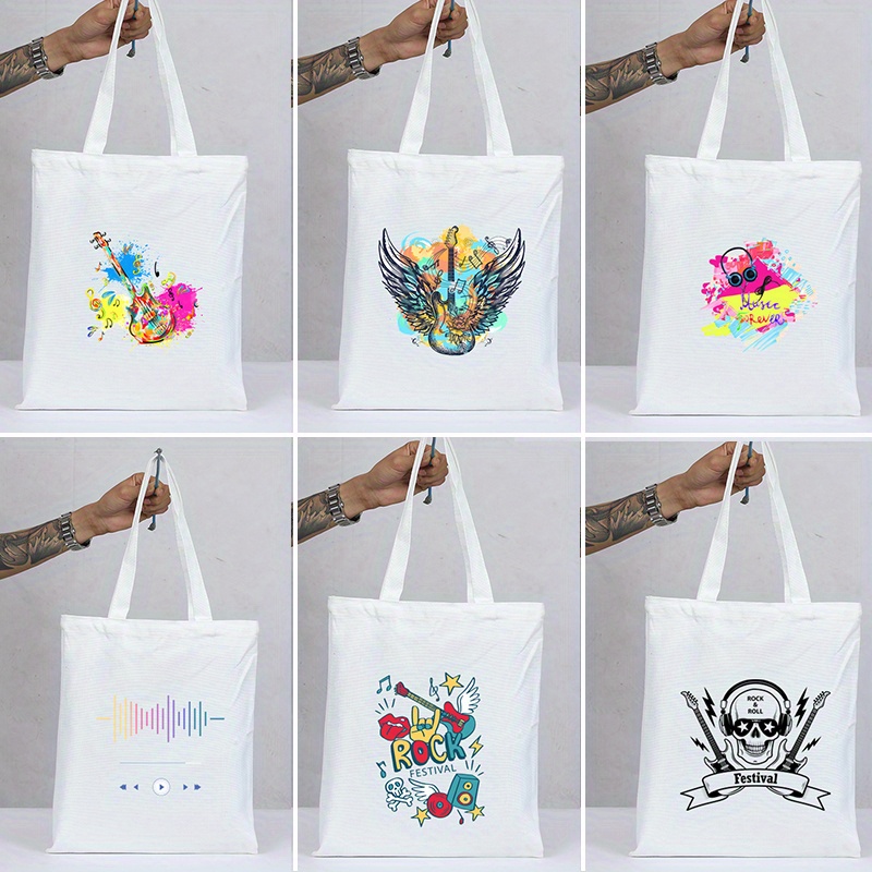 Personalized Custom Pattern Canvas Bag Canvas Tote Bags Aesthetic Colorful  Inspirational Life Quotes Reusable Grocery Bags Shopping Bags - Temu