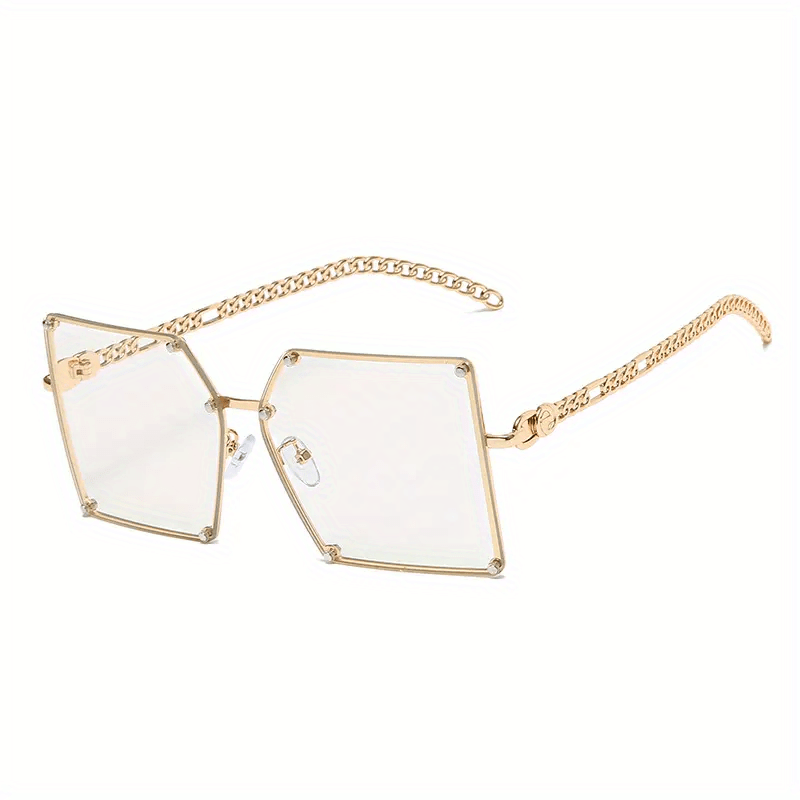 Oversized Square Sunglasses Rivet Decor Gradient UV400