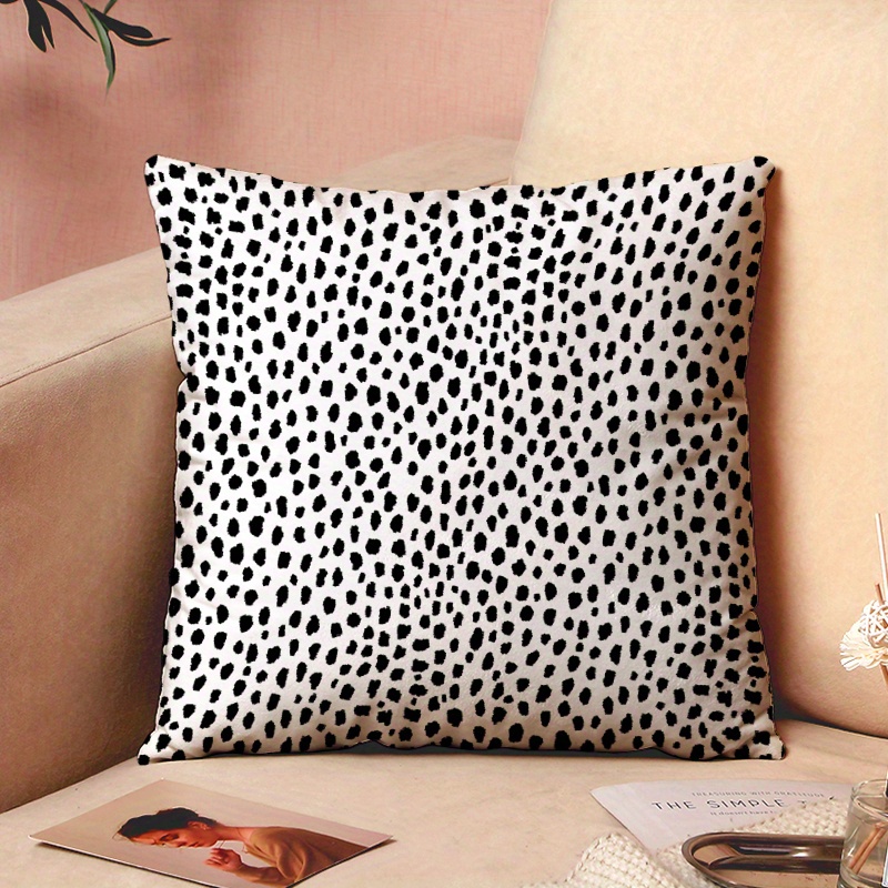 Gray Leopard Faux-Fur Backrest Pillow Cover