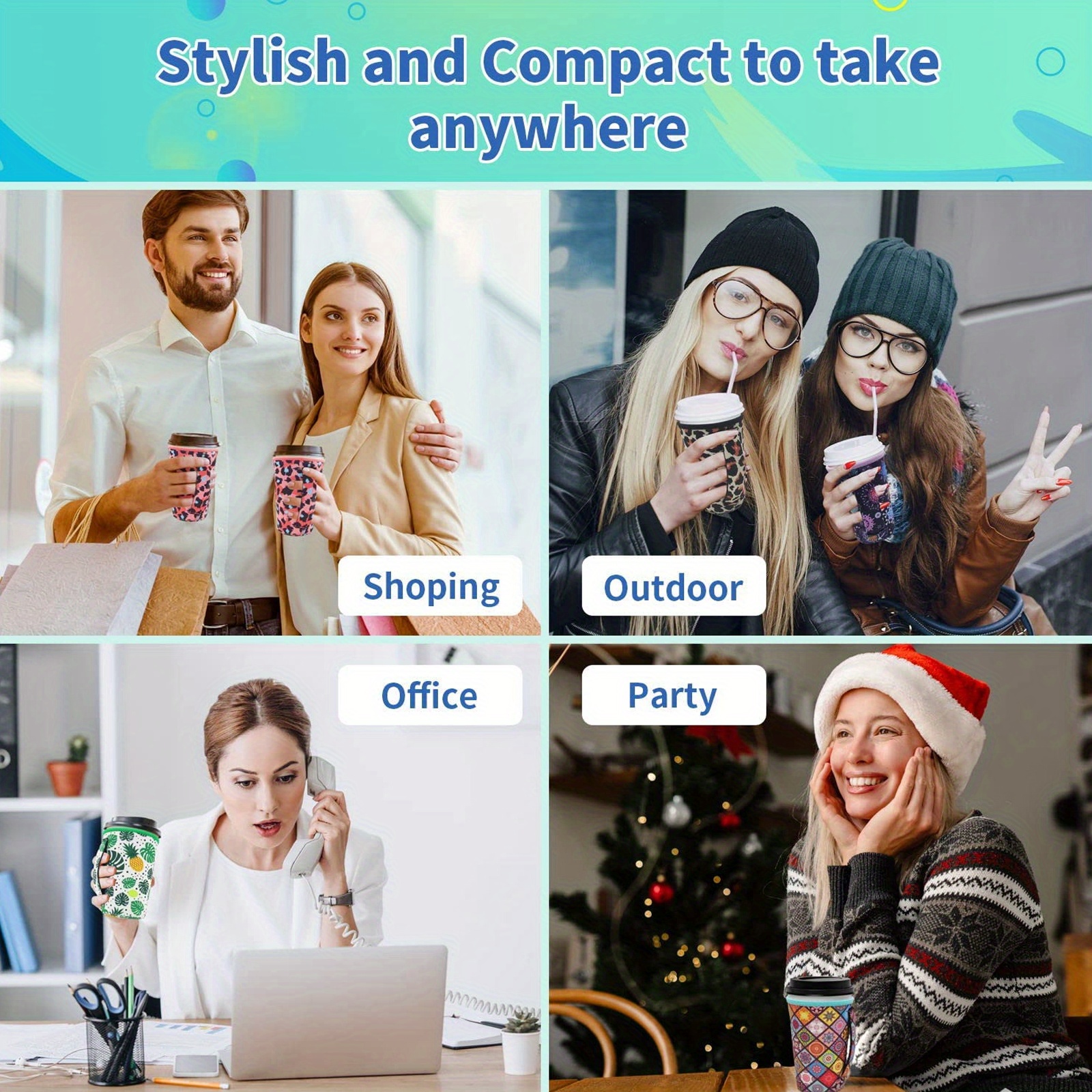 Neoprene Cup Sleeve With Handle Keep Your Drinks Cold And Temu