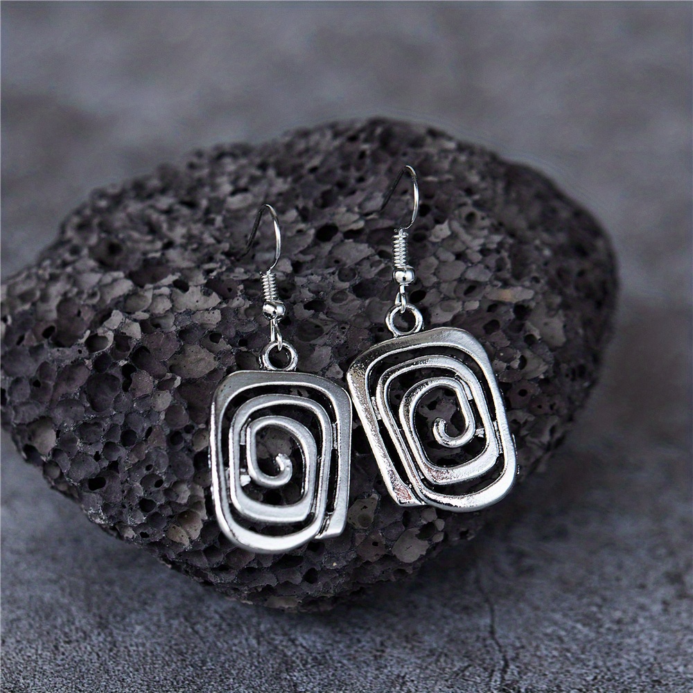 Silvery Vintage Simple Hoop Fashion Dangle Earrings Boho Women Earrings Party Keepsake Gifts