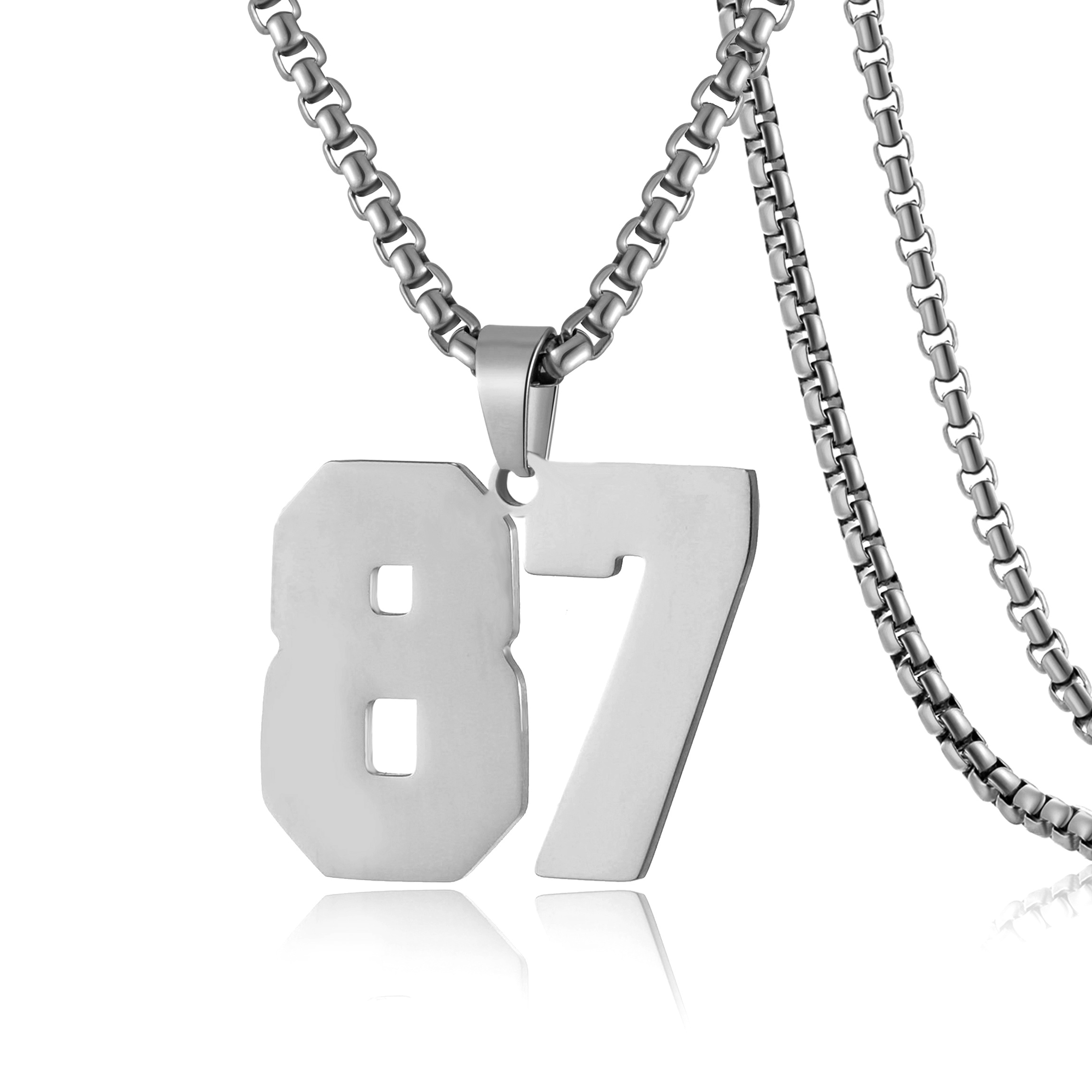 Men Boy Number Necklaces Athletes Stainless Steel 88 99 - Temu