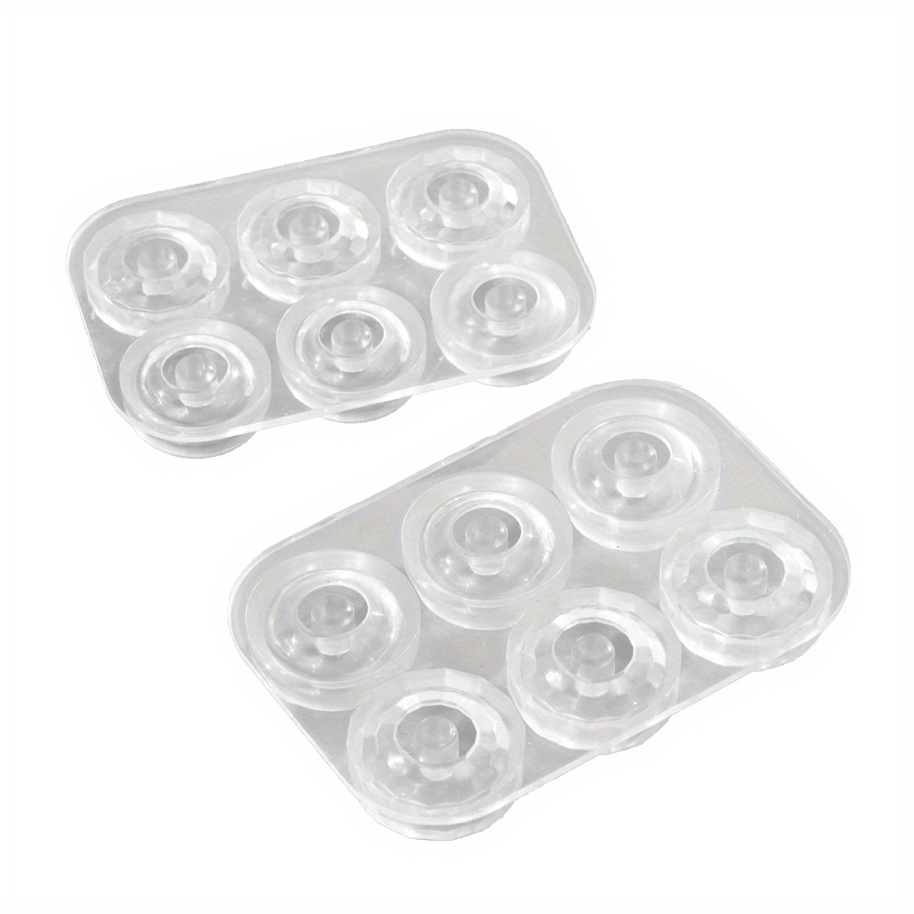 2pcs/set Highly Transparent Ball Beads Silicone Mold With Holes Resin Epoxy For Faux Pearl Jewelry Polymer Diy Crafting Decor Silicone Mold Tool