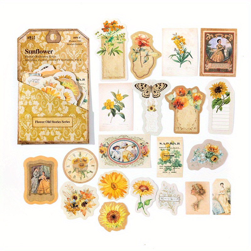 Vintage Flower Scrapbook Stickers Perfect For Diy Journals - Temu