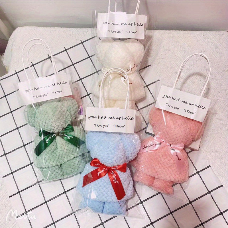 Asciugamano orso bianco Baby Shower regali per piccoli ospiti orso