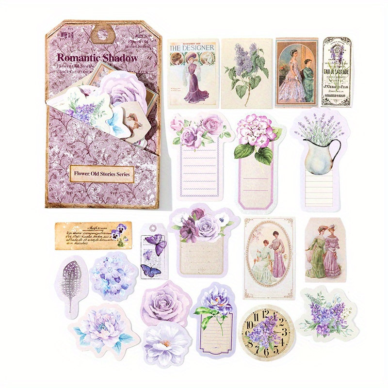 EXCEART 2 Sets Paper Material Paper DIY Journaling Paper Journal Notebook  Paper Diary Paper Vellum Paper Floral Stickers Sulfate Floral Decor Litmus