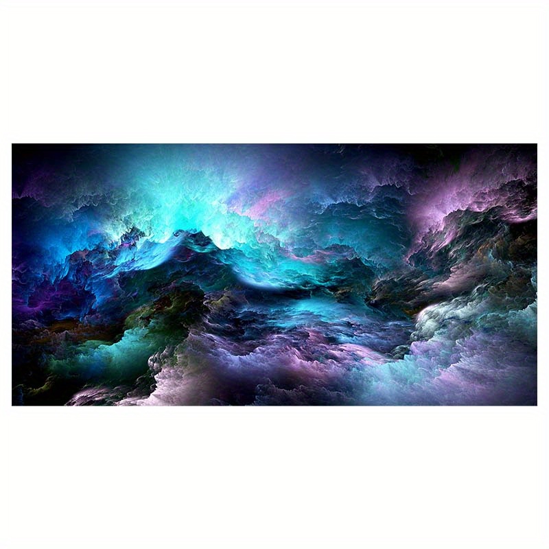 1pc Colorful Blue Clouds Abstract Art Painting Canvas Print Pictures ...