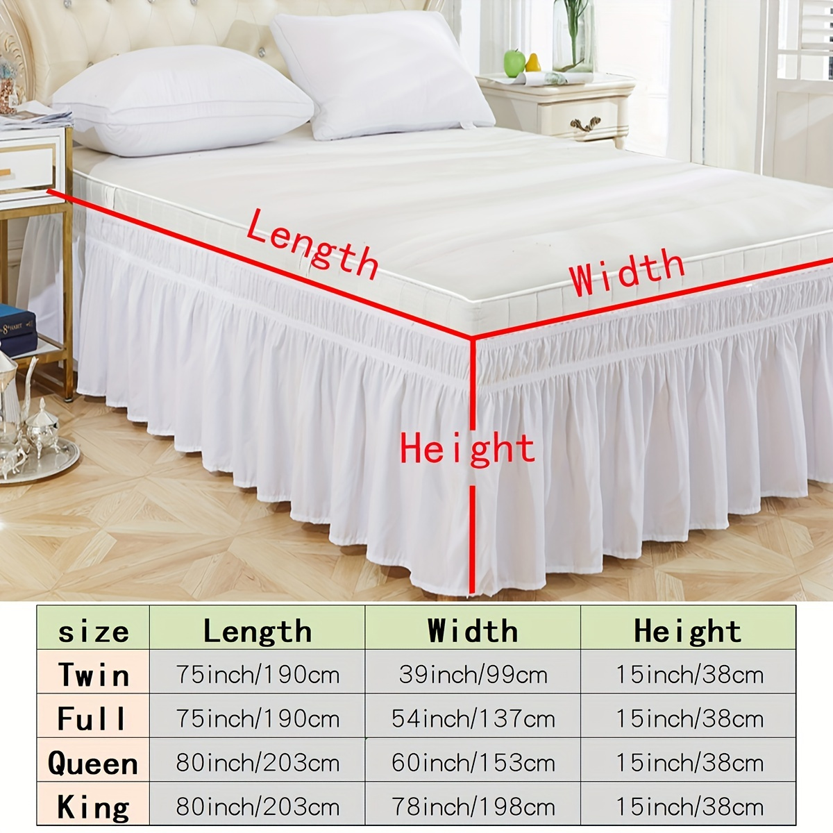 1pc   elastic bed skirt bed skirt soft bedding supplies lotus leaf   bed skirt comfortable     bed skirt for bedroom   details 2