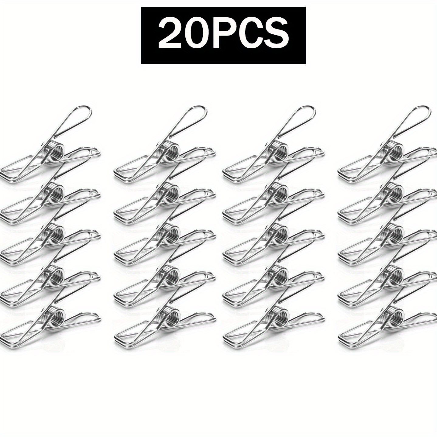 Clothesline Clips,Heavy Duty Multipurpose Stainless Steel Clothespins Metal  Wire Utility Clips Drying Pegs Clamps for Clothesline Outdoor Kitchen Food  Bag 