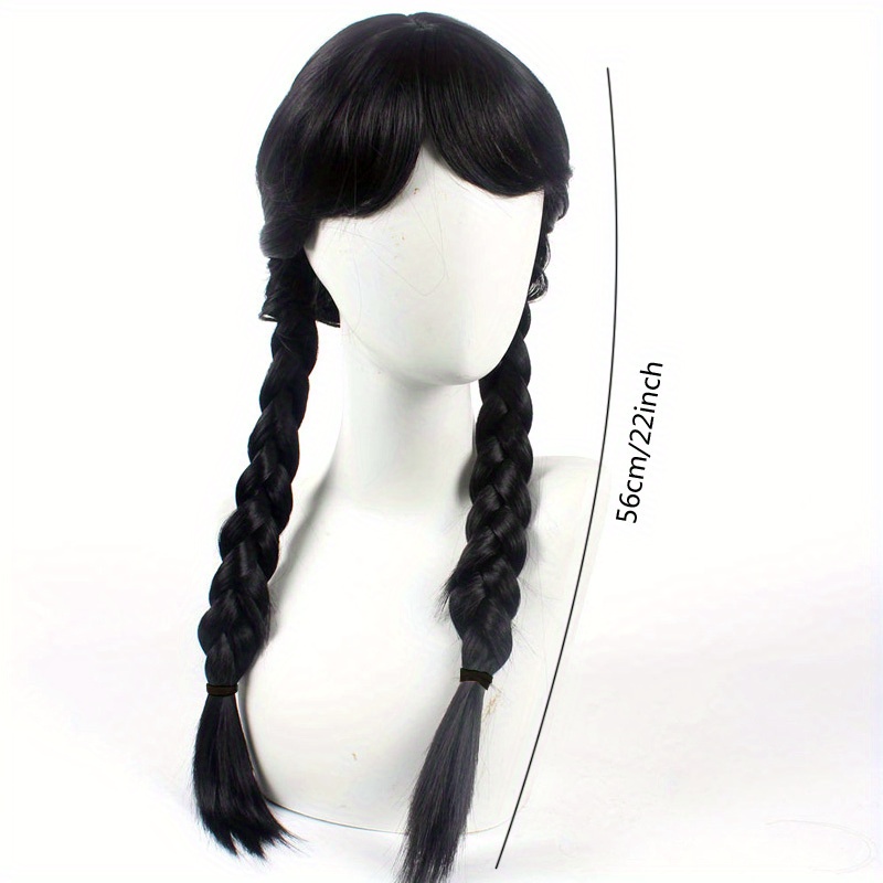 Costume Wig Black Bangs Braided Hair Animation Cosplay Temu