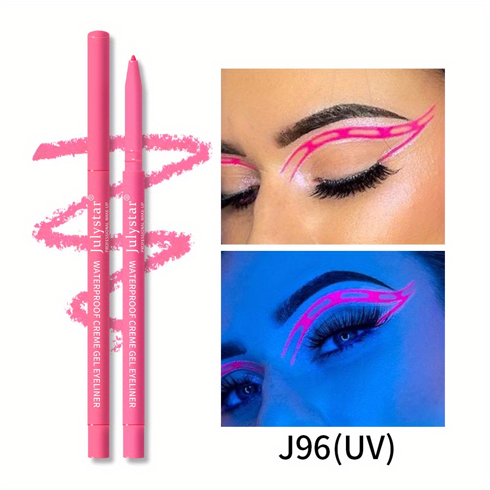UV Fluorescent Eyeliner Gel Pen Waterproof Smudge Proof Pearly Eyeliner