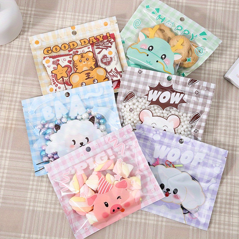 Cute Animal Shape Food Storage Bag Translucent Pearlescent - Temu