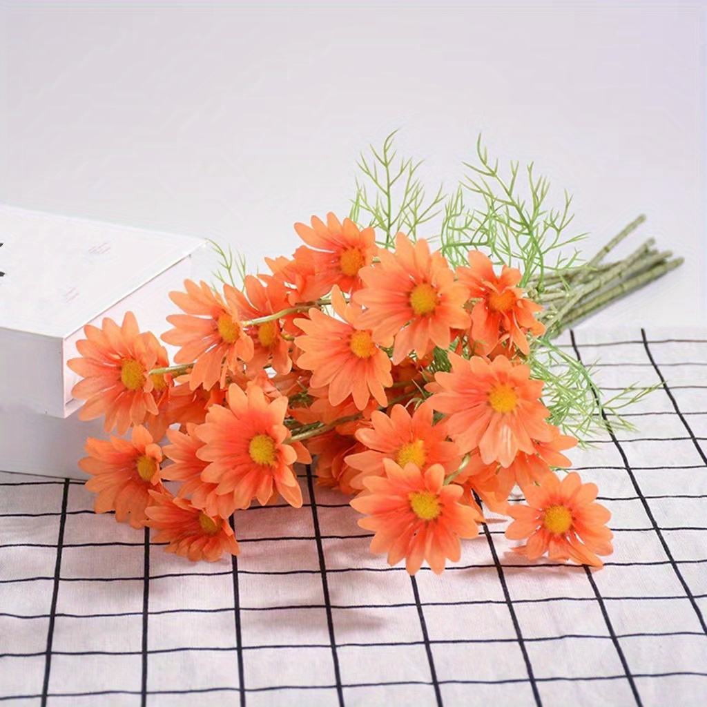 6pcs Artificial Daisy Flowers, Artificial Silk Daisy Flower Bouquet ...