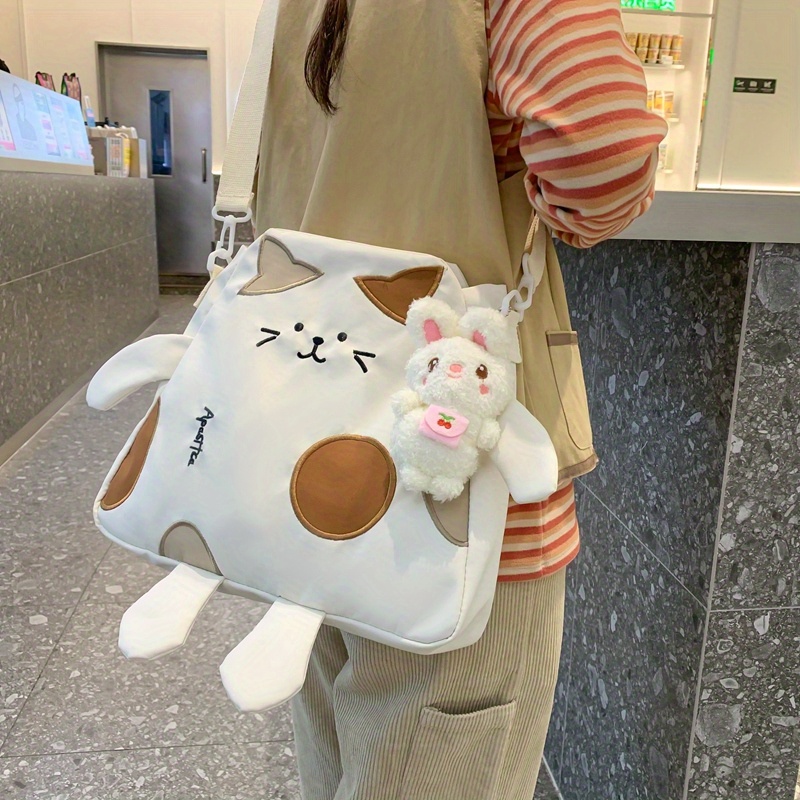 Cartoon Cat Design Crossbody Bag Kawaii Anime Shoulder Bag Temu