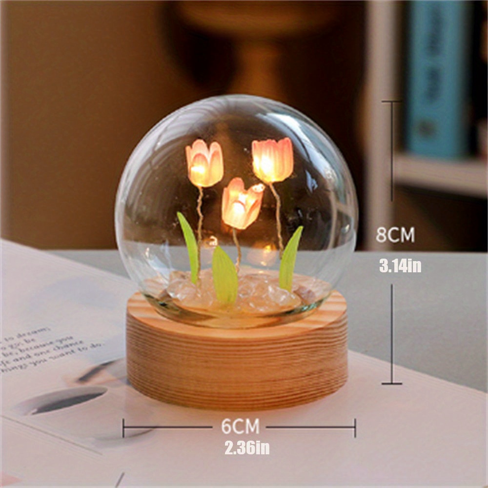 1/2 Pezzi Fatti A Mano Tulipano Luce Notturna, Decorazione Domestica Fai Da  Te Simulazione Fiore Camera Da Letto Lampada Da Tavolo Per Bambini Ragazza  Coppia Amici Regalo Atmosfera Decorazione Ornamenti Da Scrivania