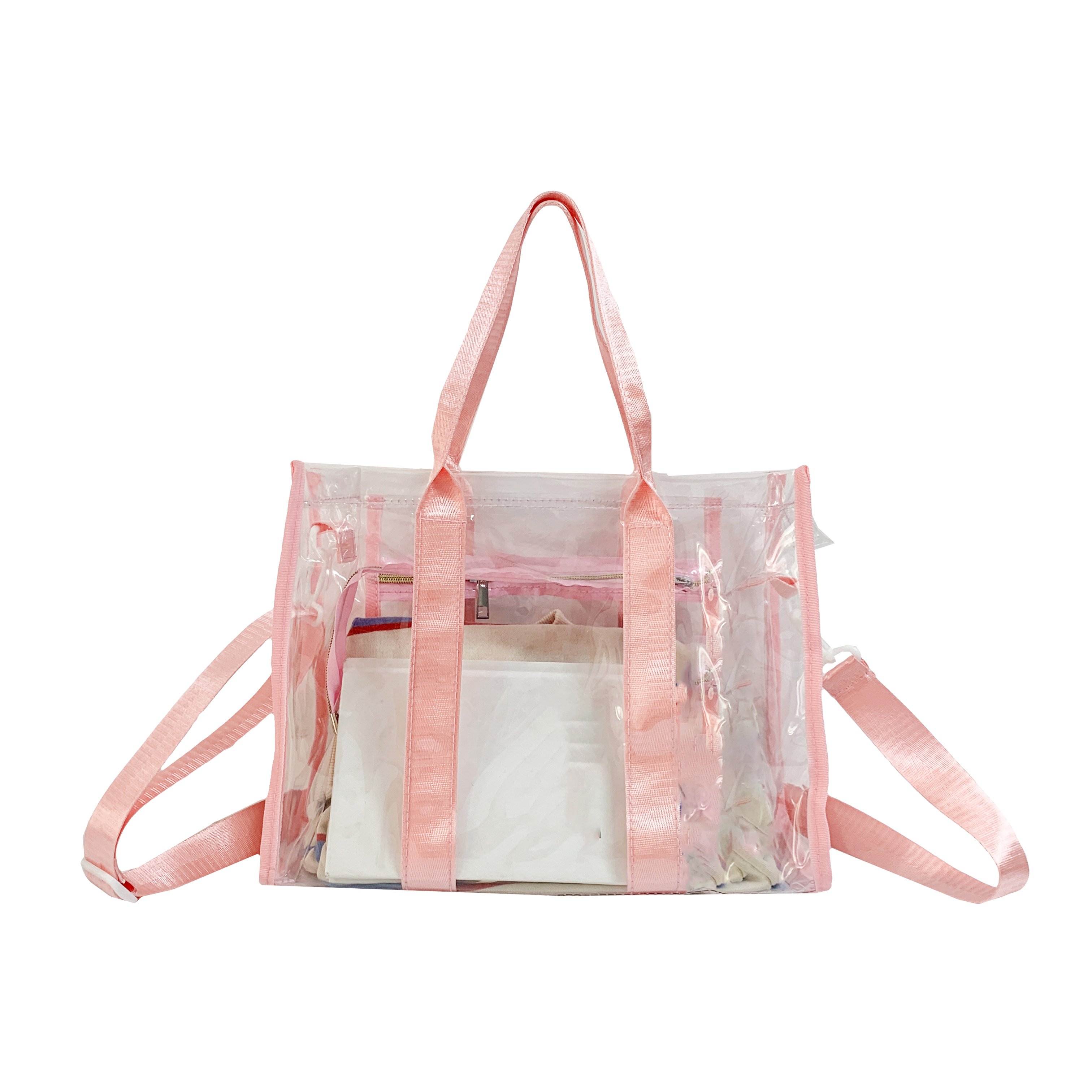 1 Pieza Bolso Transparente Para Mujer Para Viajes, Negocios, Compras,  Impermeable, Tote/shoulder/beach De Gran Capacidad, Mode de Mujer