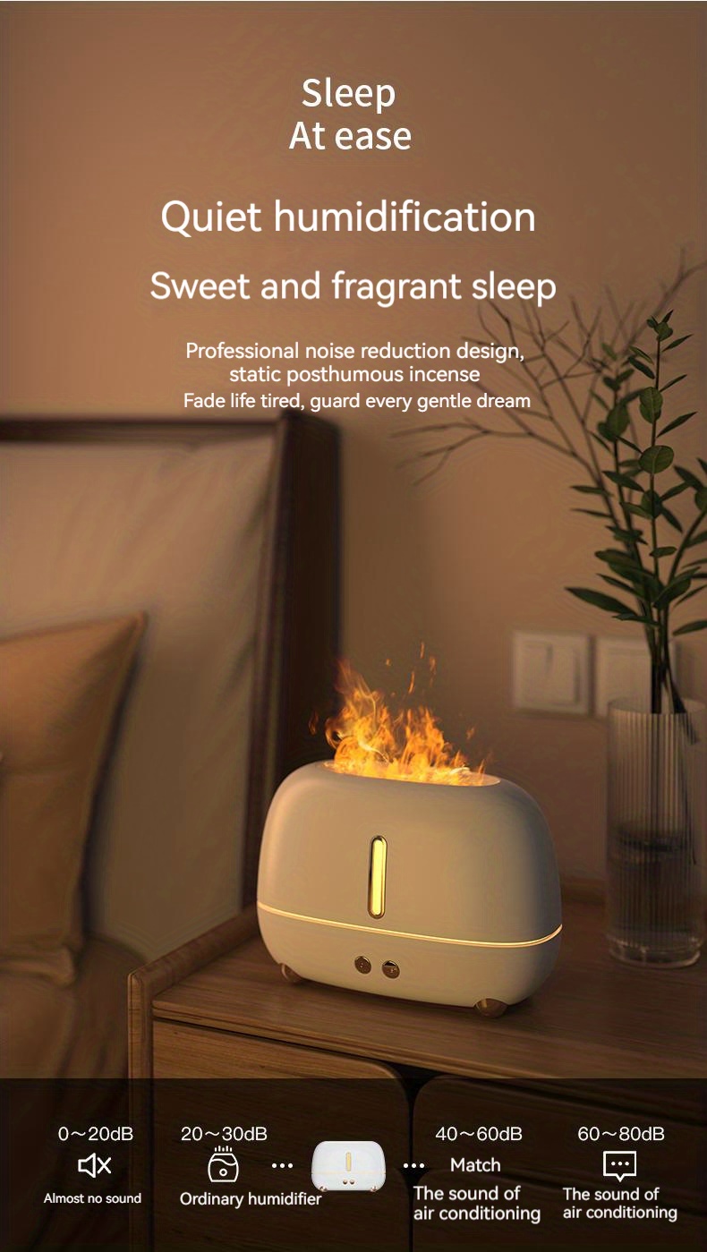 flame humidifier ultrasonic luxury humidifiers are suitable for use in bedrooms homes offices or plants top filling cold fog 250ml up to 8 16 hours details 5