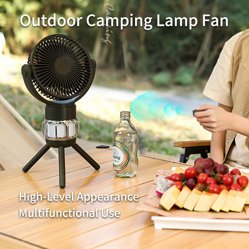 1pc Outdoor Portable Usb Desktop Camping Lamp, Tent Light & Fan