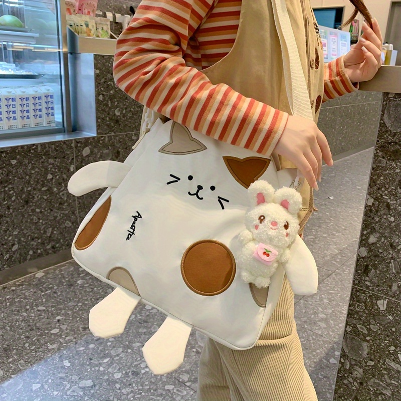 Cartoon Cat Design Crossbody Bag Kawaii Anime Shoulder Bag Temu