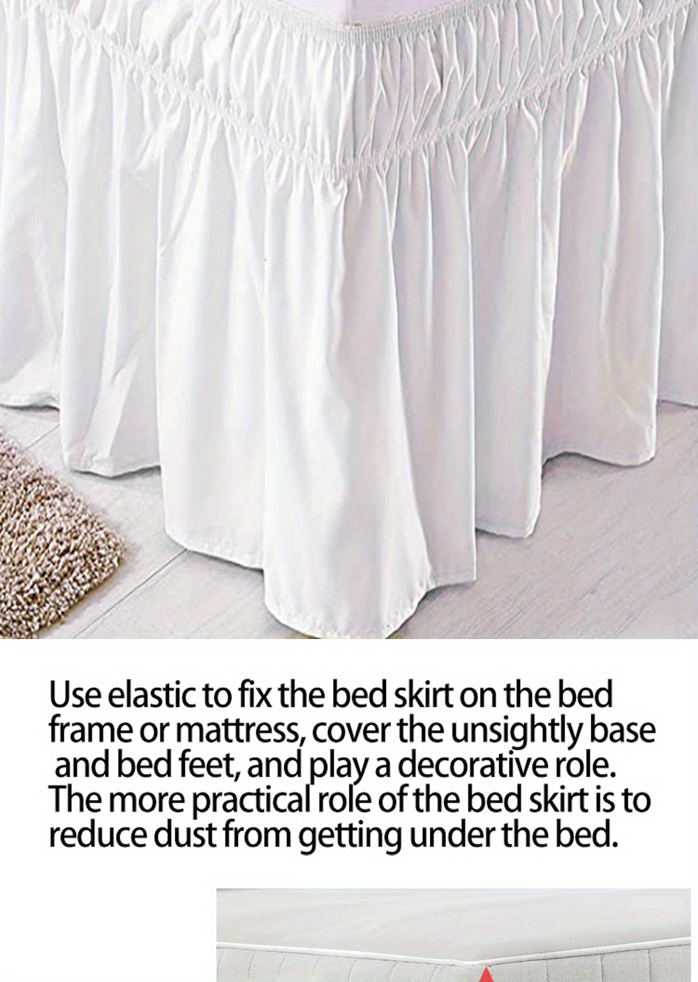 1pc   elastic bed skirt bed skirt soft bedding supplies lotus leaf   bed skirt comfortable     bed skirt for bedroom   details 4