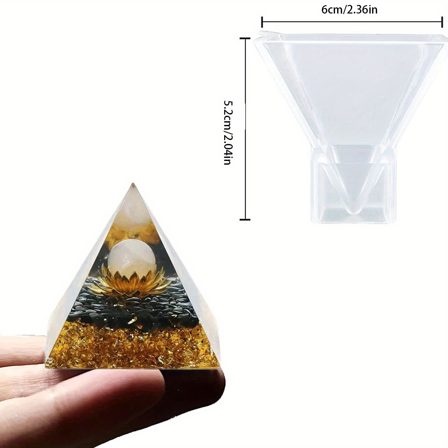 3pcs Large Resin Molds For DIY Jewelry Making Orgone Pyramid