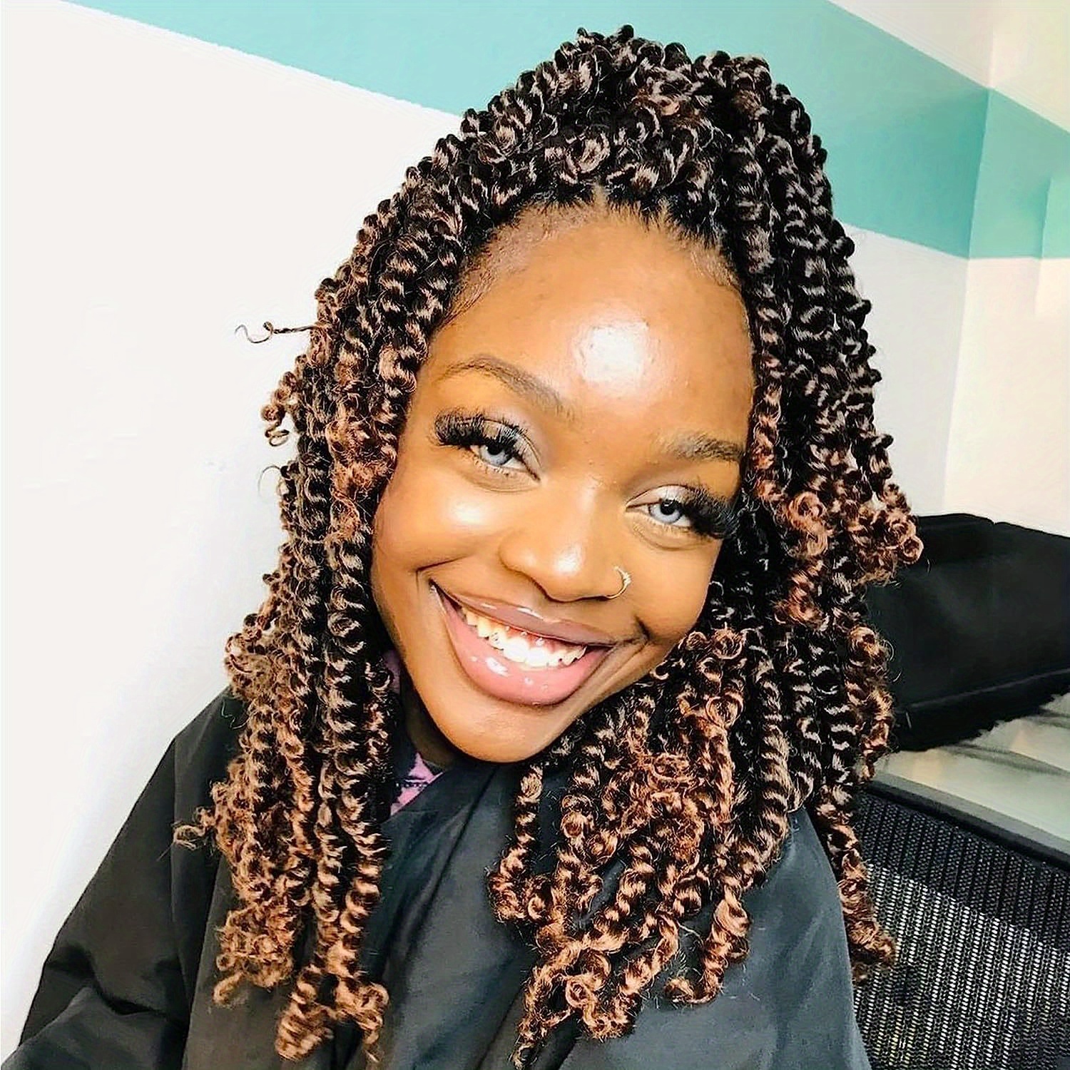  Pre-twisted Passion Twist Hair 10 Inch 8 packs Short Passion  Twist Crochet Hair Pre-looped Crochet Braids for Women Kids Gray Passion  Twists Synthetic Curly Crochet Hair Extensions 1B/Gray : Beauty
