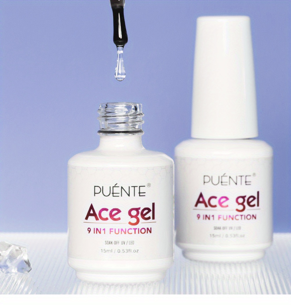 15ML Ace Gel 9-in-1 Gel per colla per unghie per unghie acriliche  trasparenti Lunga durata, colla per extension UV per punte trasparenti per  unghie