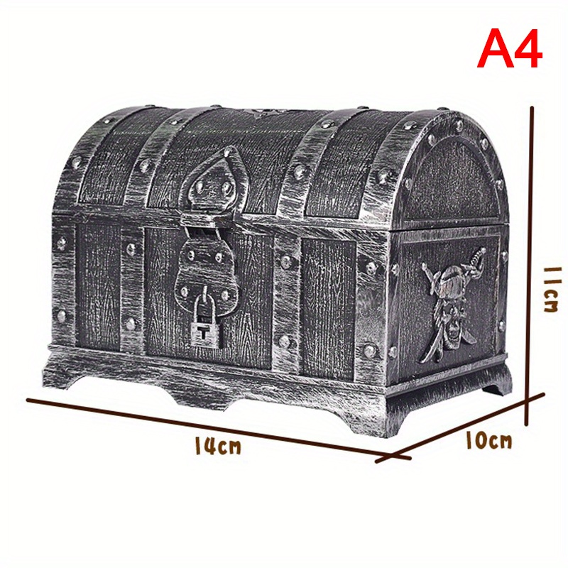 Retro Treasure Box With Lock for Party Favors Pirate Props