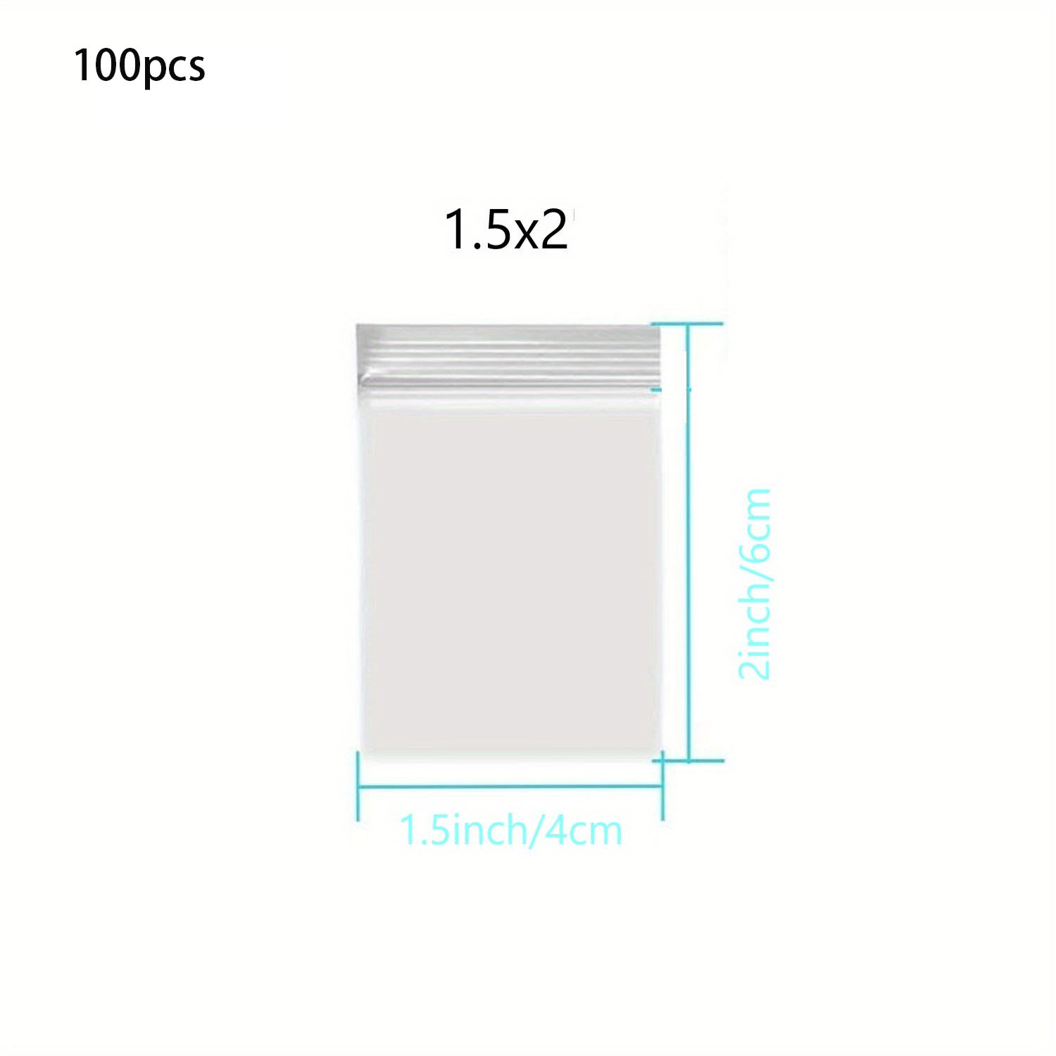 2 x 2 Clear Small Baggies 2 Mil 100pcs Resealable Mini Zip Plastic Bags  for Jewelry Parts 