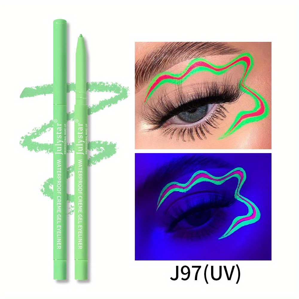 UV Fluorescent Eyeliner Gel Pen Waterproof Smudge Proof Pearly Eyeliner